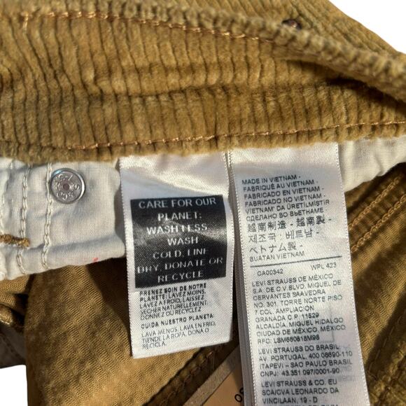 Levis 721 High Rise Skinny Jeans Pants Corduroy in Iced Coffee Woman's 32x30 NWT - Picture 6 of 7